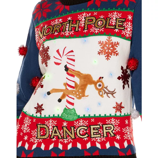 Light-Up North Pole Dancer Christmas Sweater at Spencer's