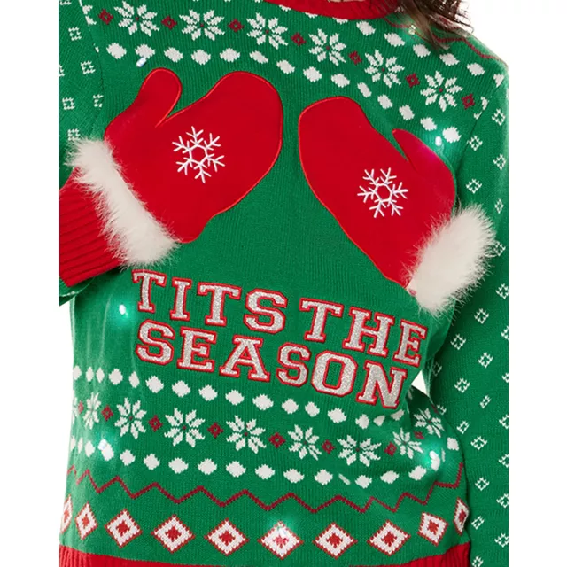 Light-Up Tits the Season Christmas Sweater at Spencer's