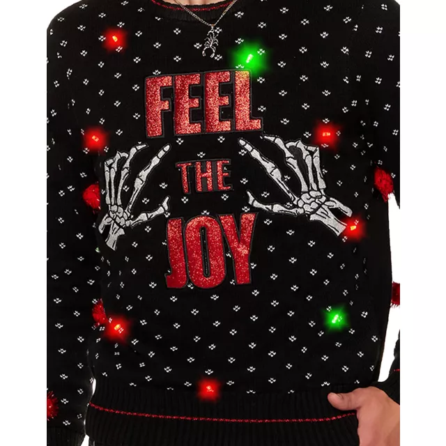 Light Up Feel the Joy Christmas Sweater Spencer s