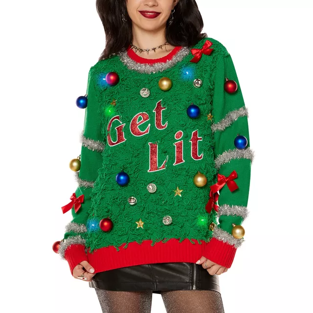 Lit ugly christmas sweater hotsell