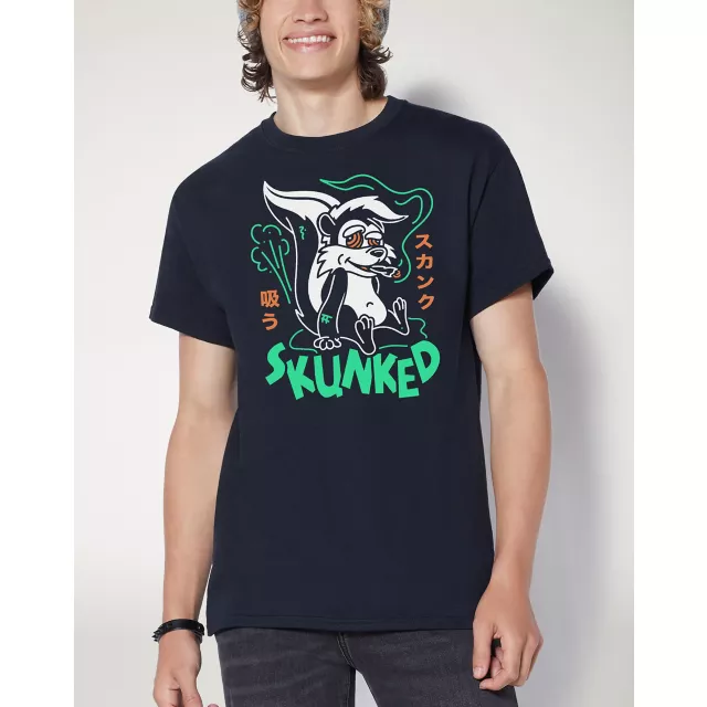 Black Skunked T Shirt at Spencer's