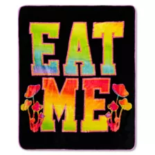 Eat Me Mushrooms Reversible Fleece Blanket at Spencer's