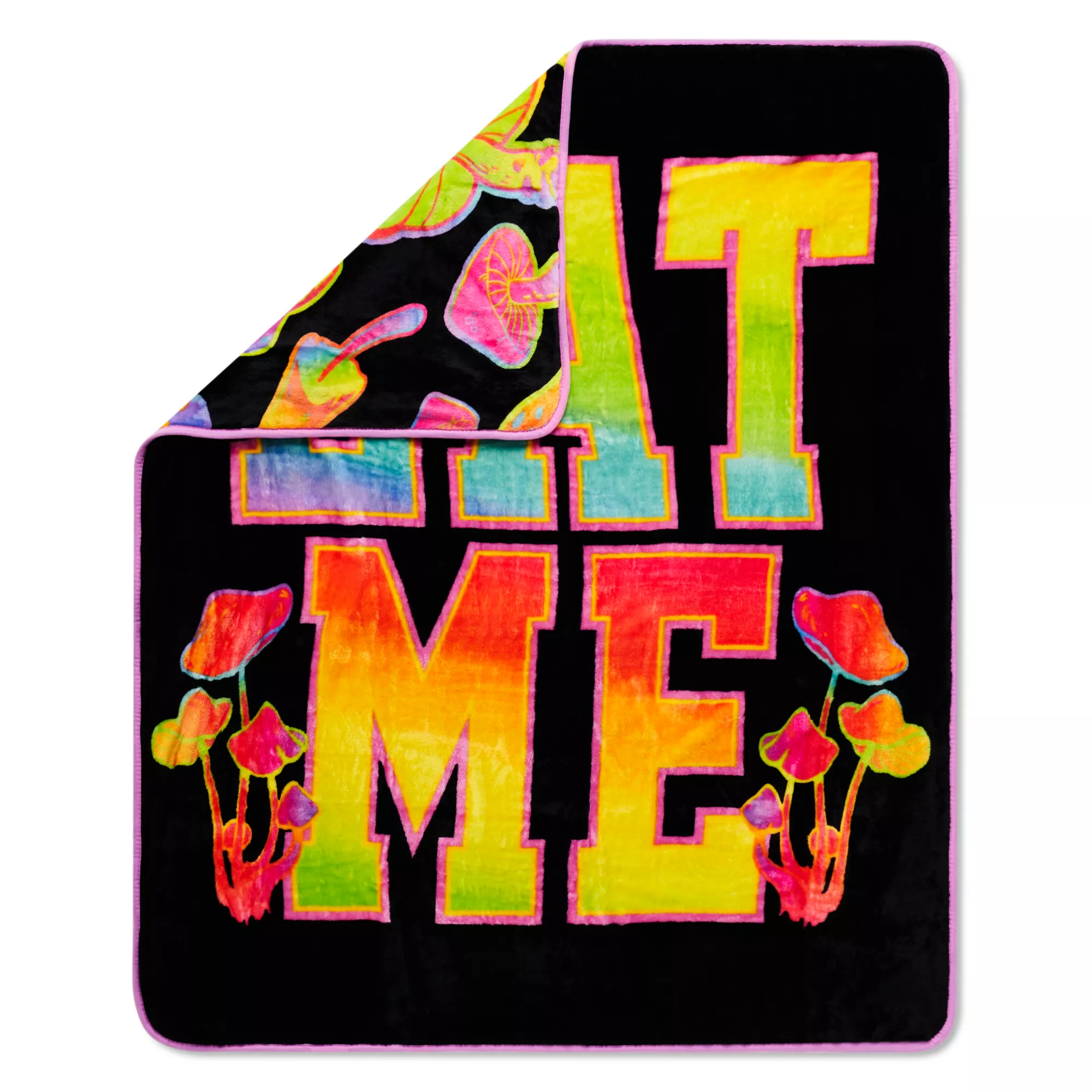 Eat Me Mushrooms Reversible Fleece Blanket