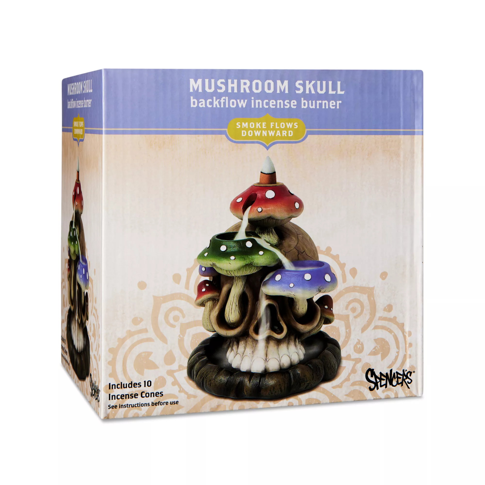 Mushroom Skull Backflow Incense Burner at Spencer's