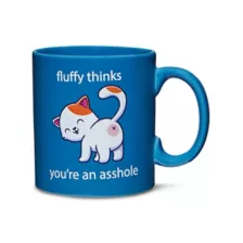 Fluffy Thinks You're An Asshole Coffee Mug - 20 oz. at Spencer's