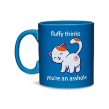 Fluffy Thinks You're An Asshole Coffee Mug - 20 oz. at Spencer's