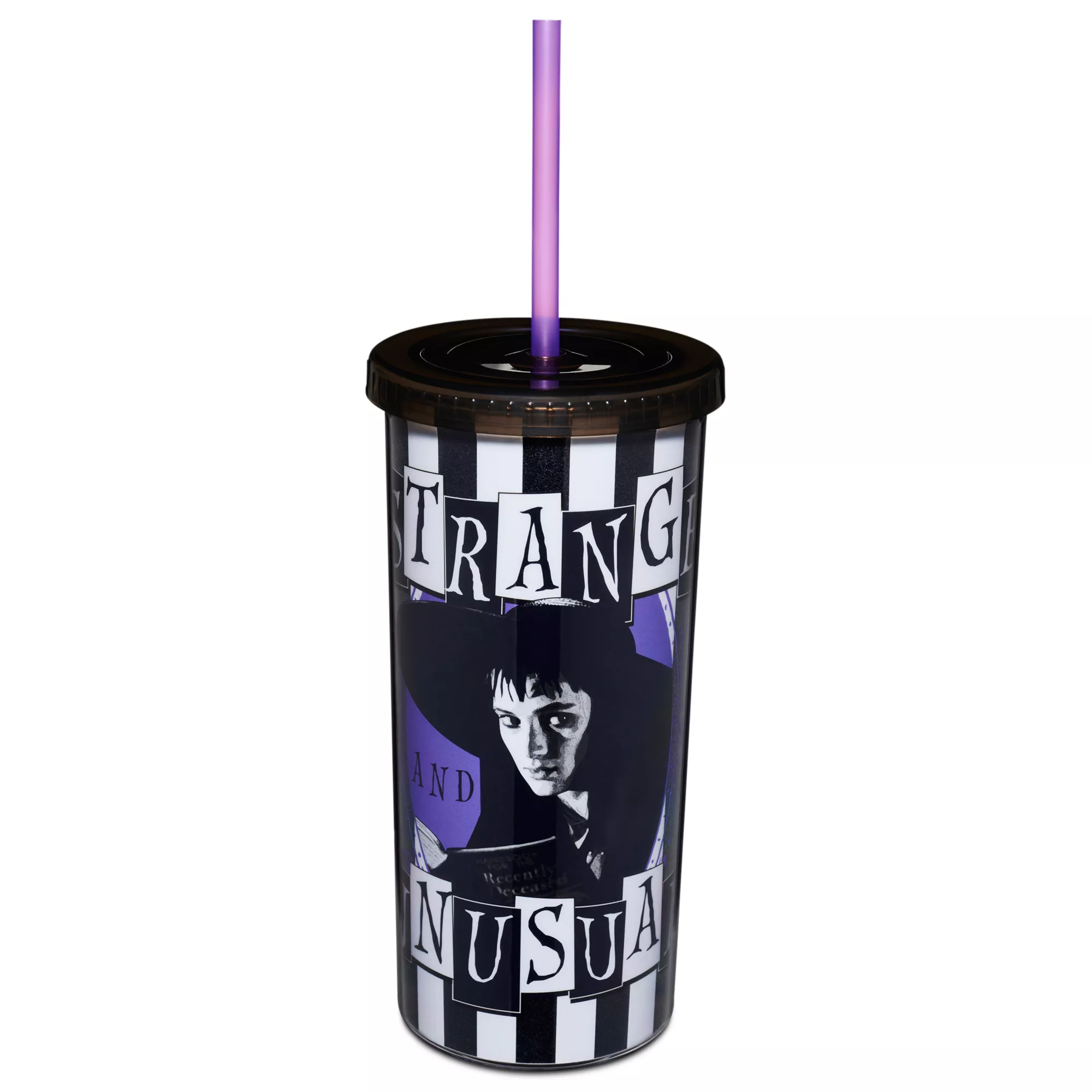 Strange and Unusual Cup with Straw - Beetlejuice at Spencer's