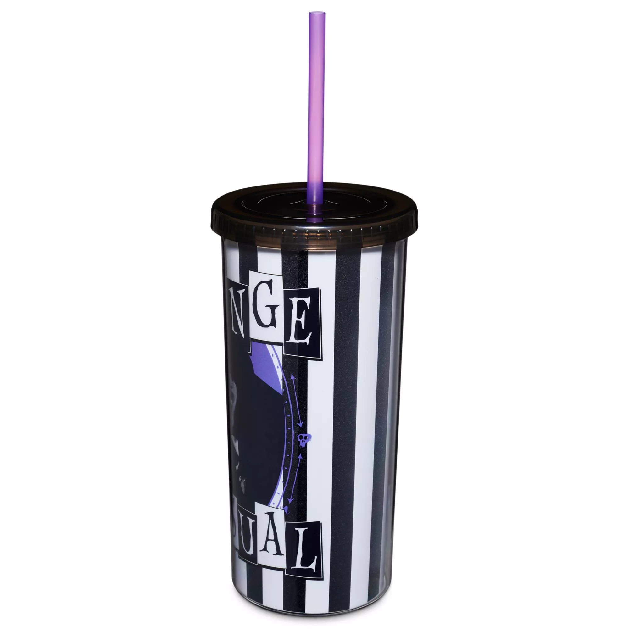 Strange and Unusual Cup with Straw - Beetlejuice at Spencer's