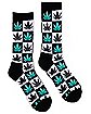 Checkered Weed Leaf All Over Print Crew Socks