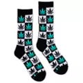 Checkered Weed Leaf All Over Print Crew Socks at Spencer's