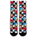 Sonic and Friends Checkered Crew Socks - Sonic the Hedgehog at Spencer's