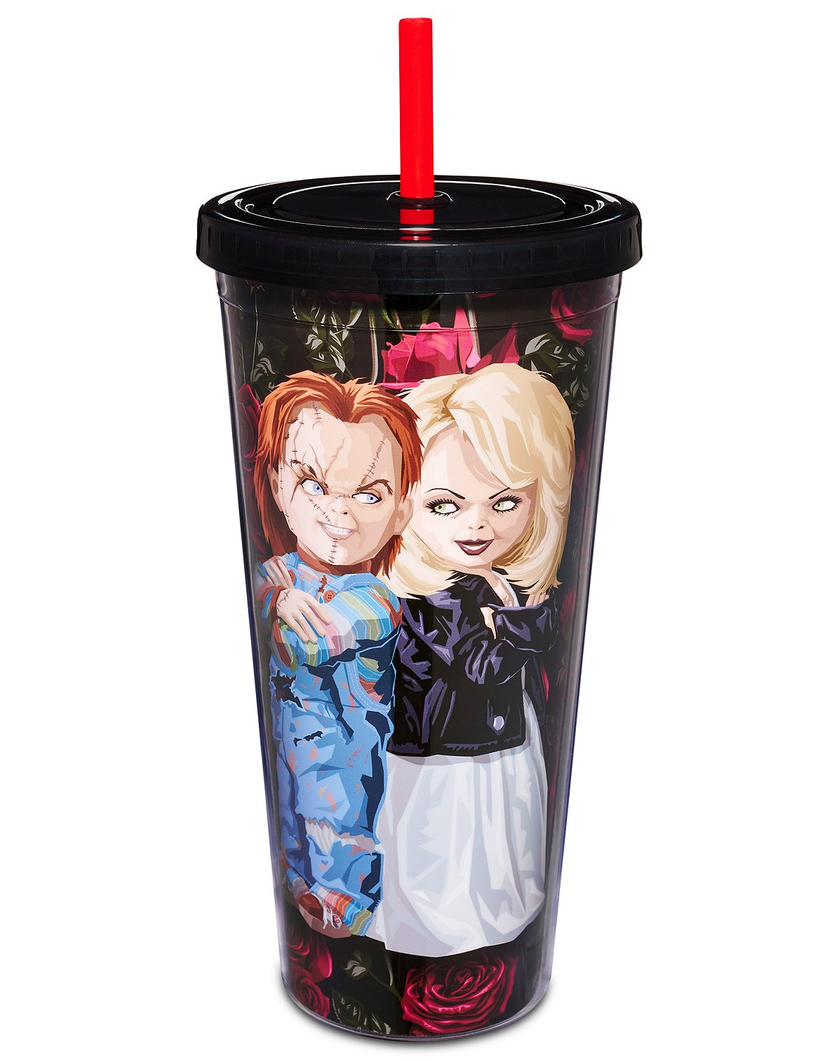 Crazy In Love Chucky and Tiffany Cup with Straw - 20 oz.