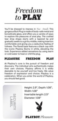 Playboy Pleasure Tux Small Butt Plug - 3.9 Inch
