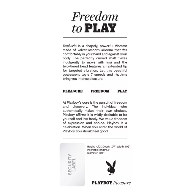 Playboy Pleasure 7-Function Euphoria Rechargeable Waterproof Mini G-Spot Vibrator - 4.7 Inch at Spencer's