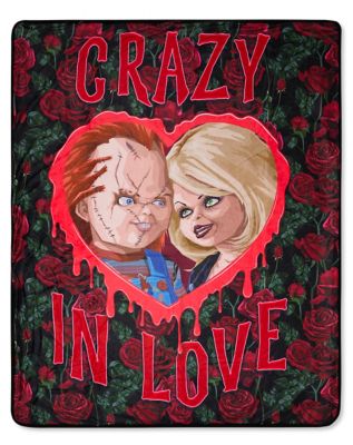 Chucky and Tiffany Crazy in Love Fleece Blanket