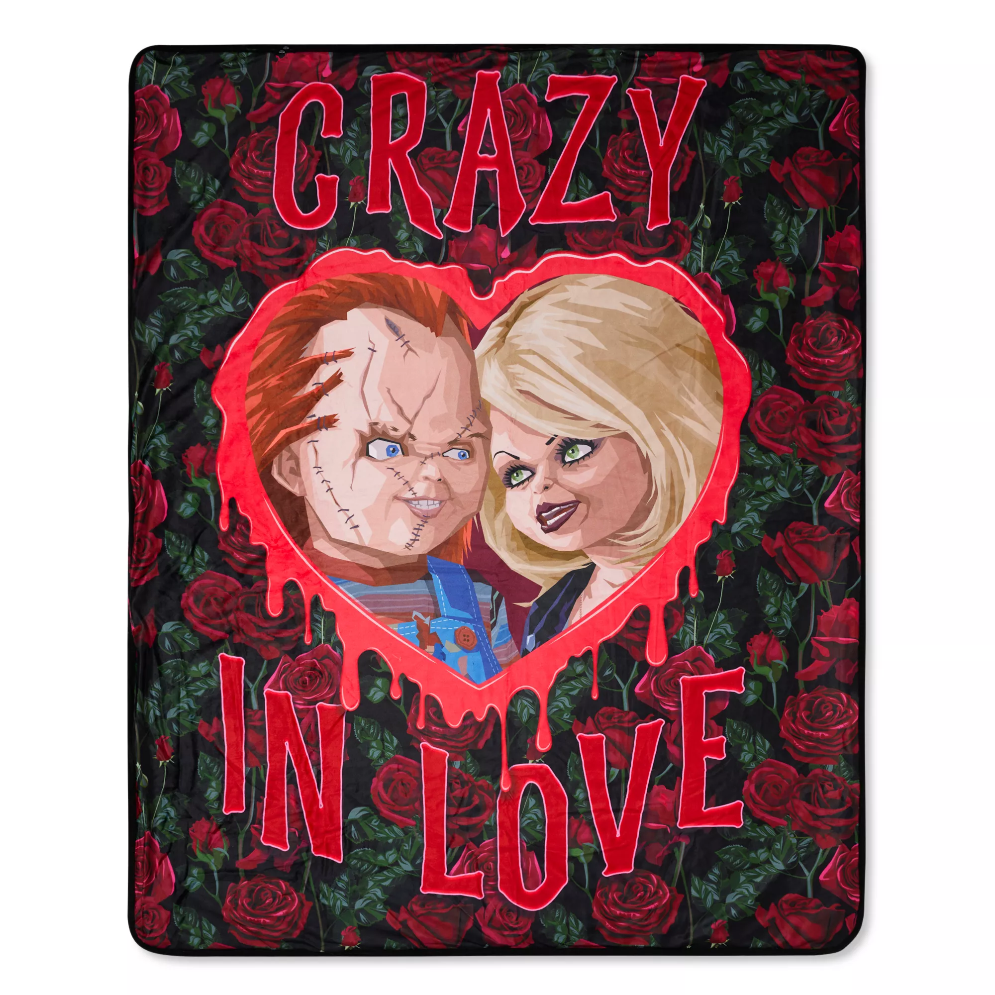 Chucky and Tiffany Crazy in Love Fleece Blanket at Spencer's