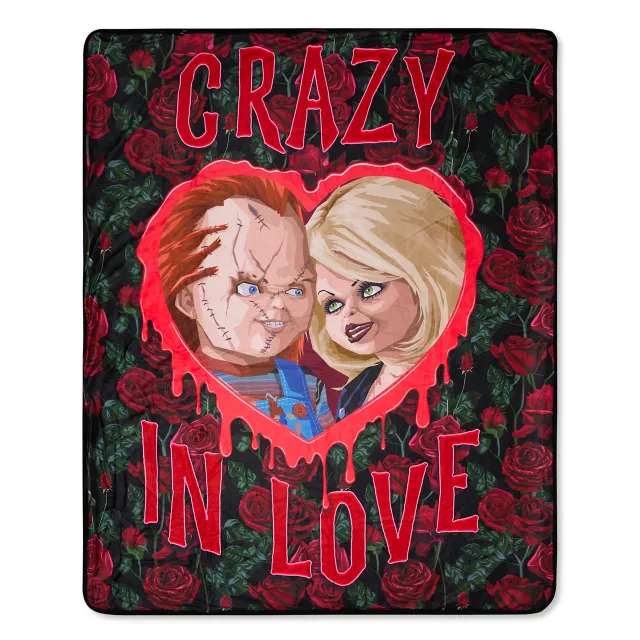 Chucky and Tiffany Crazy in Love Fleece Blanket at Spencer's