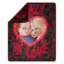 Chucky and Tiffany Crazy in Love Fleece Blanket at Spencer's