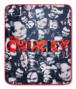 Chucky Face Pattern Fleece Blanket