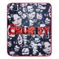 Chucky Face Pattern Fleece Blanket at Spencer's