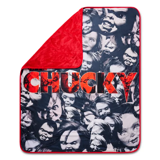 Chucky Face Pattern Fleece Blanket at Spencer's