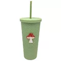 Green Textured Mushroom Cup with Straw - 24 oz. at Spencer's