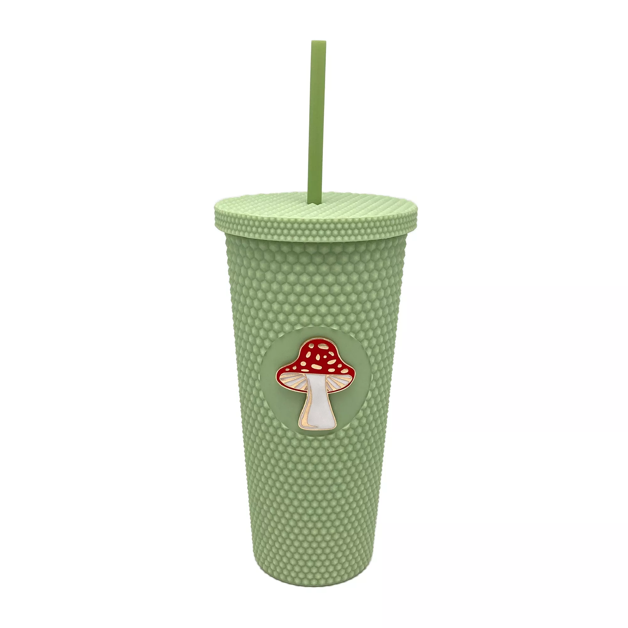 Green Textured Mushroom Cup with Straw - 24 oz. at Spencer's