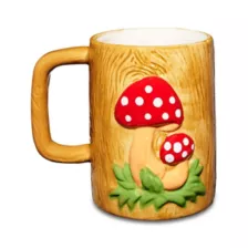 Molded Wooden Mushroom Coffee Mug - 18 oz. at Spencer's
