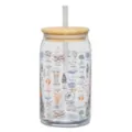 Botanical Glass Cup with Straw - 16 oz. at Spencer's