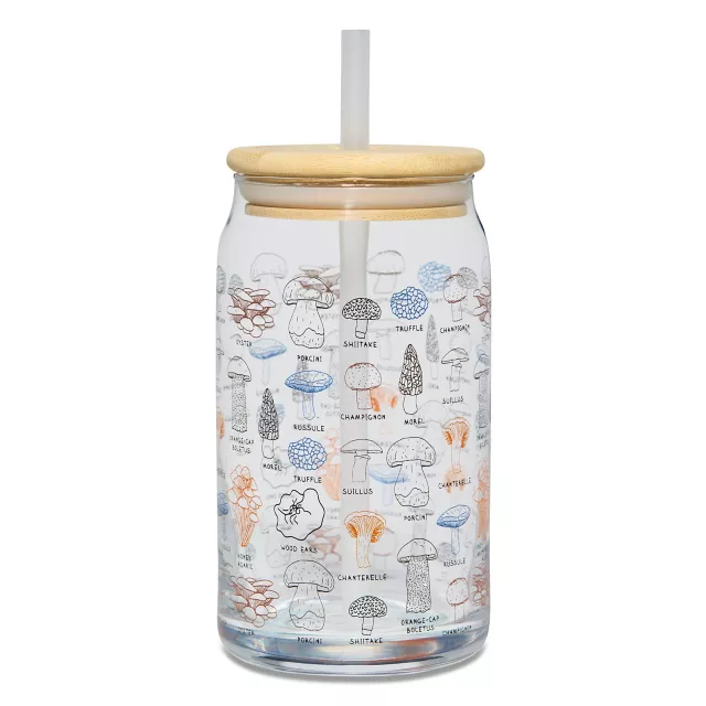 Botanical Glass Cup with Straw - 16 oz. at Spencer's
