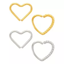 Multi-Pack Silvertone and Goldtone Hoop Nose Rings 4 Pack - 18 Gauge at Spencer's
