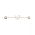 CZ Silvertone Titanium Butterfly Industrial Barbell - 14 Gauge at Spencer's