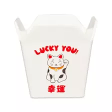 Lucky You Kitty Takeout Bowl with Chopsticks - 14 oz. at Spencer's