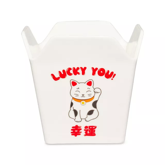 Lucky You Kitty Takeout Bowl with Chopsticks - 14 oz. at Spencer's