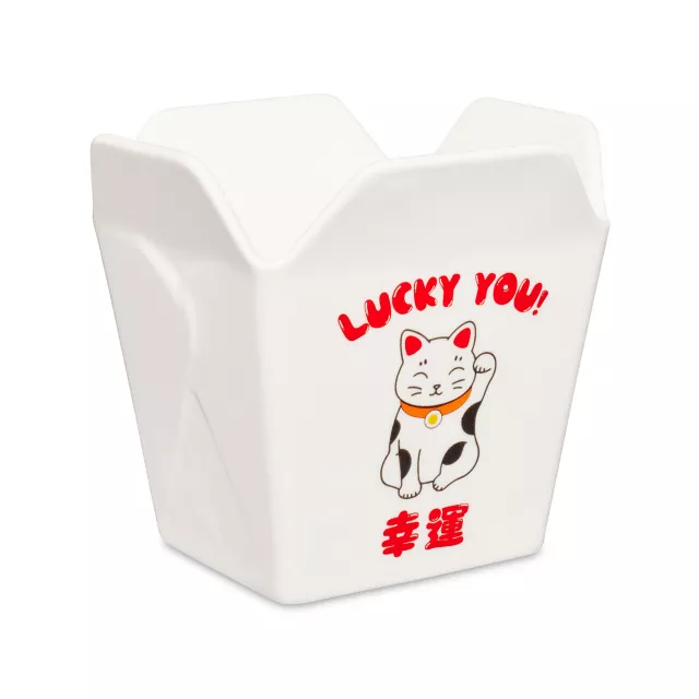 Lucky You Kitty Takeout Bowl with Chopsticks - 14 oz. at Spencer's