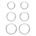 Multi-Pack Silvertone Titanium Hoop Earrings 3 Pair - 20 Gauge at Spencer's