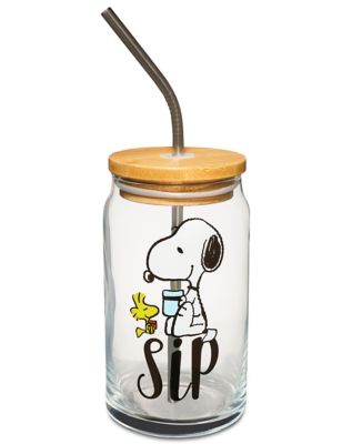  Vandor Peanuts Snoopy Holiday 16 oz. Flip Straw Acrylic Cup :  Home & Kitchen