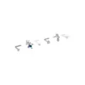 Multi-Pack CZ Silvertone and White Butterfly L-Bend Nose Rings 6 Pack - 20 Gauge at Spencer's