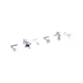 Multi-Pack CZ Silvertone and White Butterfly L-Bend Nose Rings 6 Pack - 20 Gauge at Spencer's