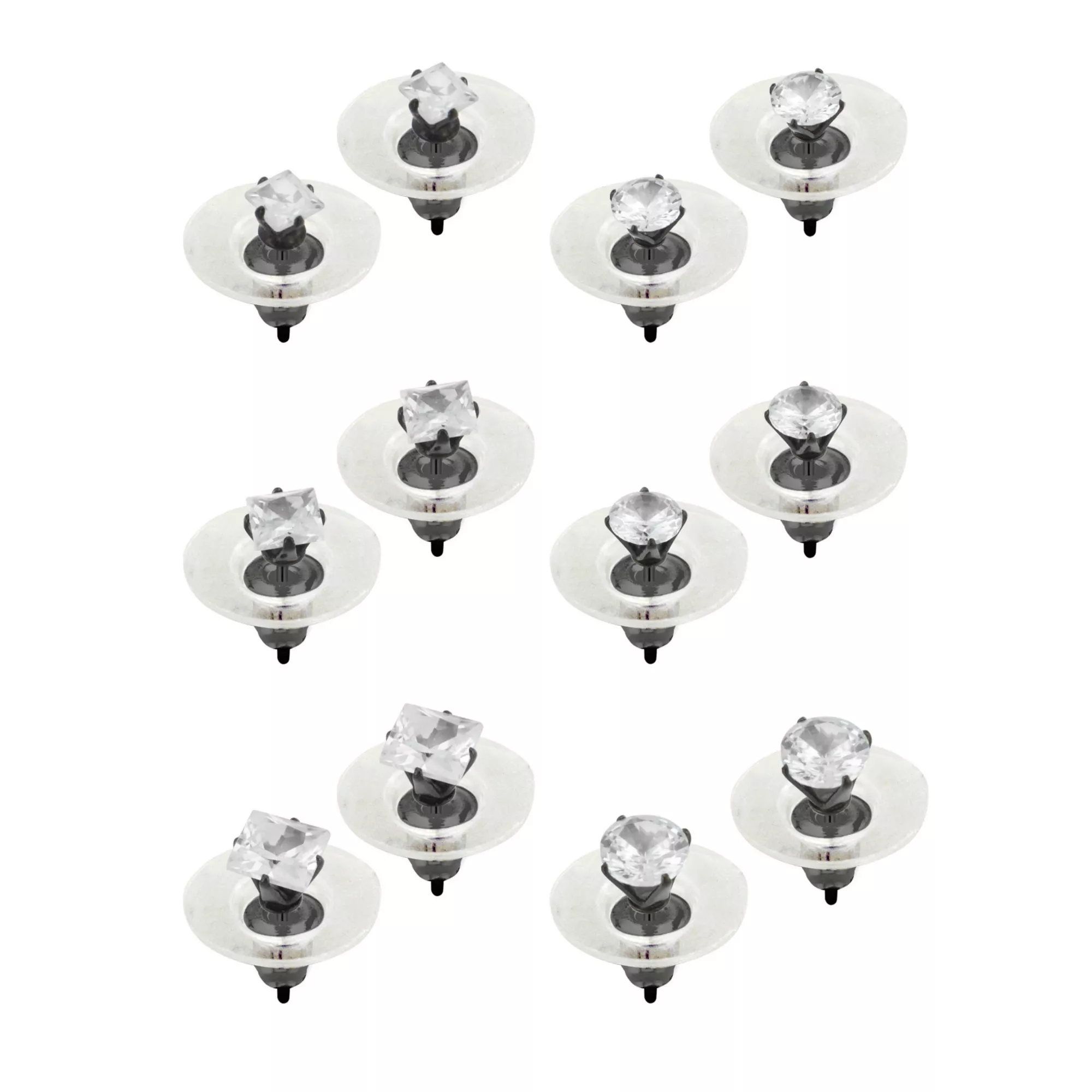 Multi-Pack CZ Round and Square Cut Stud Earrings - 6 Pair at Spencer's