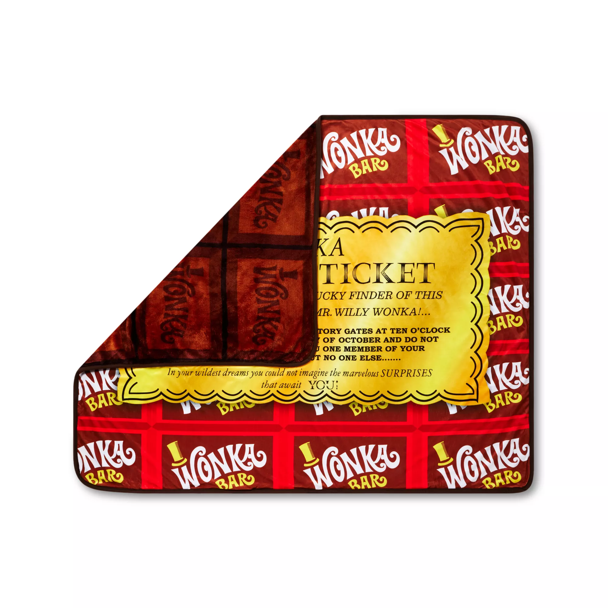 Wonka Golden Ticket Fleece Blanket - Willy Wonka and the Chocolate Factory at Spencer's