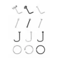 Multi-Pack Skull Pin Hoop and L-Bend Nose Rings 12 Pack - 20 Gauge at Spencer's
