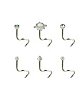 Multi-Pack CZ and Opal-Effect Flower Screw Nose Rings 6 Pack - 20 Gauge