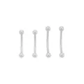 Multi-Pack Silvertone Curved Barbells 4 Pack - 16 Gauge at Spencer's