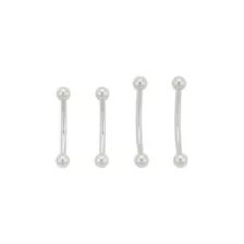 Multi-Pack Silvertone Curved Barbells 4 Pack - 16 Gauge at Spencer's