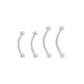 Multi-Pack Silvertone Curved Barbells 4 Pack - 16 Gauge at Spencer's