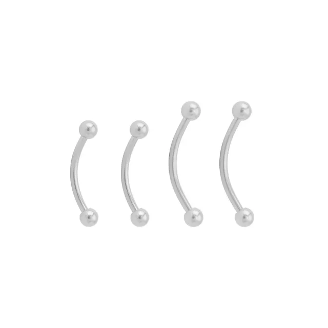 Multi-Pack Silvertone Curved Barbells 4 Pack - 16 Gauge at Spencer's