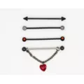 Multi-Pack Spiderweb Hearts Industrial Barbells 4 Pack - 14 Gauge at Spencer's
