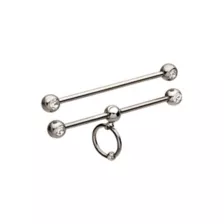 Multi-Pack CZ O-Ring Industrial Barbells 2 Pack - 14 Gauge at Spencer's