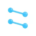 Glow in the Dark Blue Bioflex Nipple Barbells - 14 Gauge at Spencer's